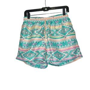 Chubbies Men's Aztec Print‎ Swim Shorts  with Pockets Lined Size M Made In USA